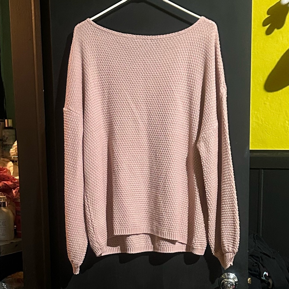 Nasty Gal Oversized Rose Pink Sweater sz L - Picture 3 of 6